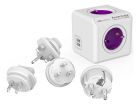 PowerCube Rewirable USB cubo morado viaje 4 enchufes